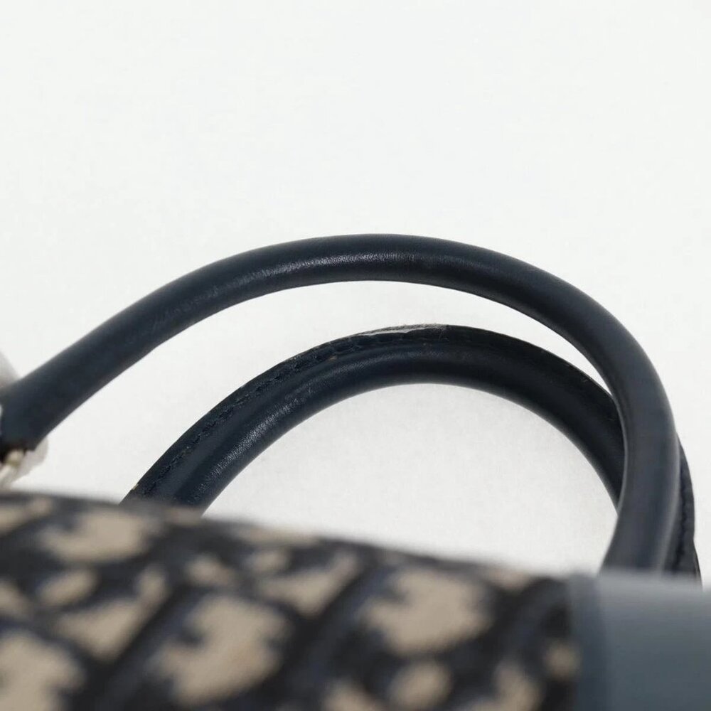 Christian Dior Trotter Canvas Boston Bag Navy Silver Auth 129623 - Picture 9 of 16